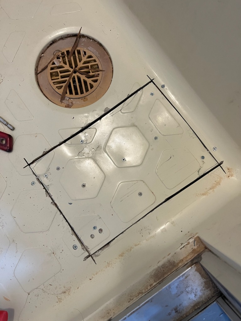 開口部の下地補強後